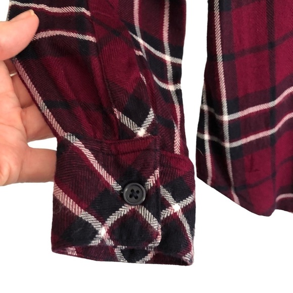 Rails Hunter Button Front Burgundy Plaid Long Sleeve Shirt XS - Picture 4 of 11